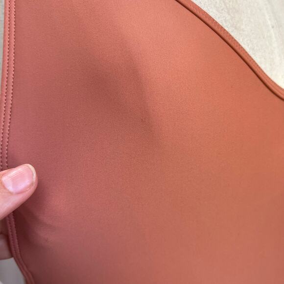 Aerie Ruffle Low Back One Piece Tan Terracotta One Piece Bathing Suit Size L - Picture 9 of 9